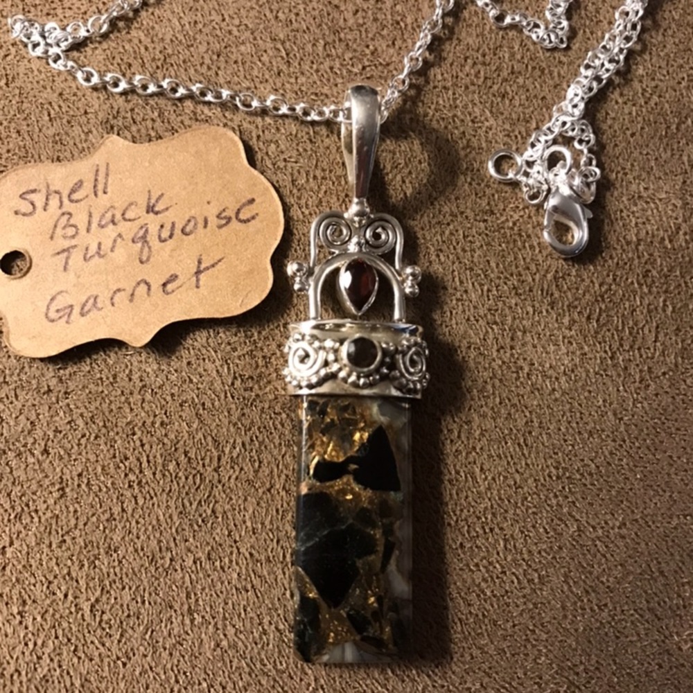 Sterling silver necklace semi precious stone